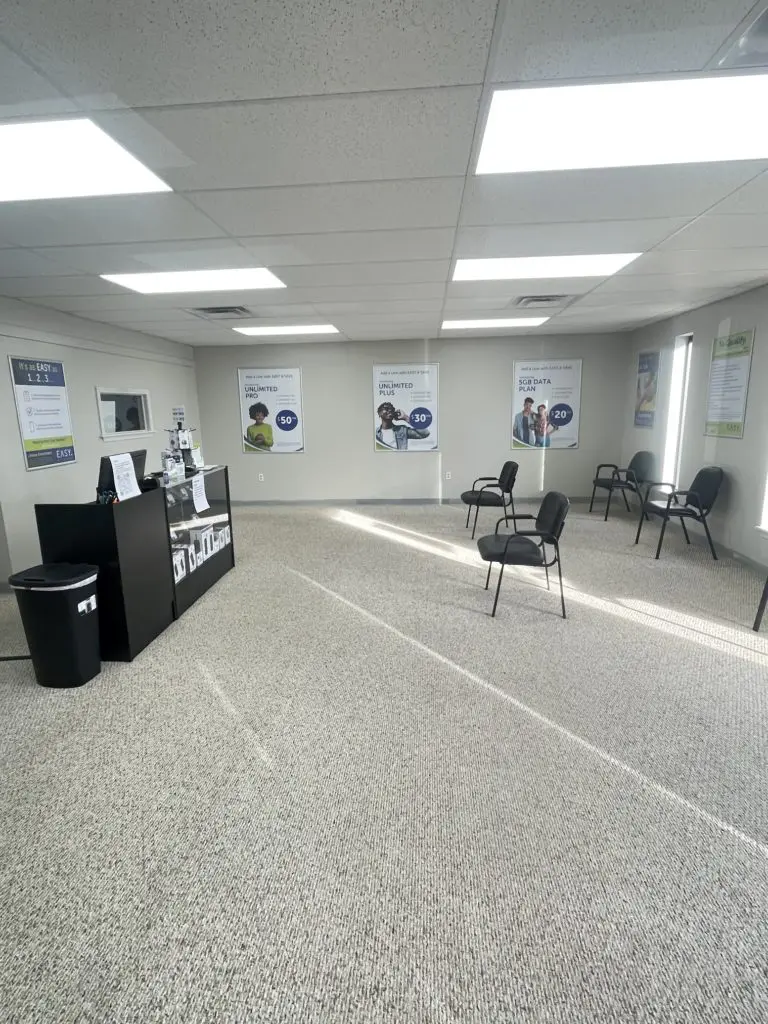 Inside the EASY Wireless phone store in Poteau, Oklahoma
