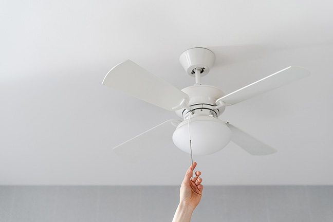 Use Ceiling Fans to Circulate Heat