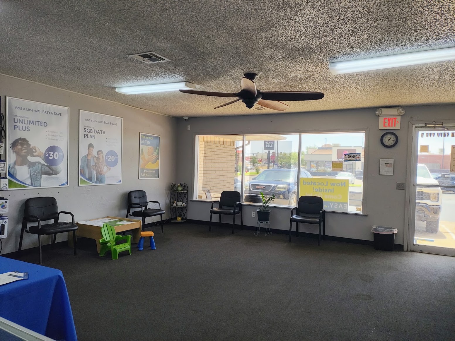 Inside the EASY Wireless phone store in Chickasha, Oklahoma